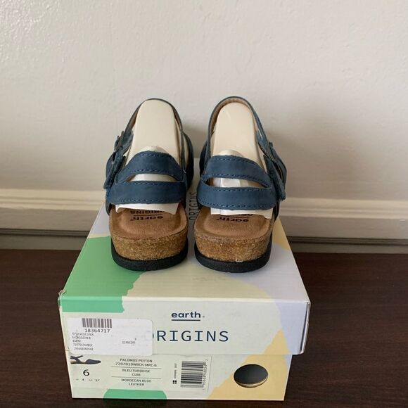 NIB Earth Origins Palomos Peyton Closed Toe Mary Jane Sandal Sz 6 Moroccan Blue - Picture 10 of 14